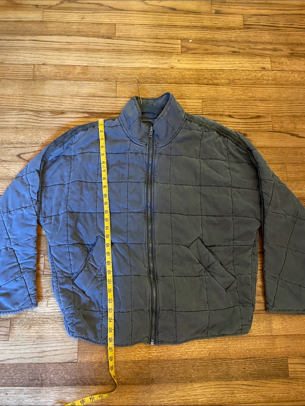Free People charcoal gray Dolman quilted jacket SzL - Picture 6 of 8